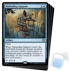 MISLEADING SIGNPOST X4 Wilds Of Eldraine: Commander Magic MTG MINT CARD - Image 1
