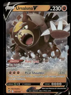 Pokemon Cards Ursaluna V 102/195 Silver Tempest Holo Rare V NM *4 - Image 1