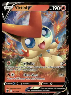 Pokemon Cards Victini V 021/163 Battle Styles Holo V Rare NM *2 - Image 1