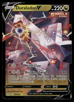 Pokemon Cards Duraludon V 122/203 Evolving Skies Holo Rare V NM *2 - Image 1
