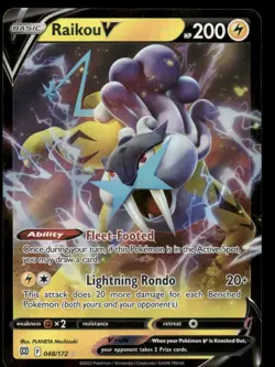 Pokemon Cards Raikou V 048/172 Brilliant Stars Holo Rare V NM - Image 1