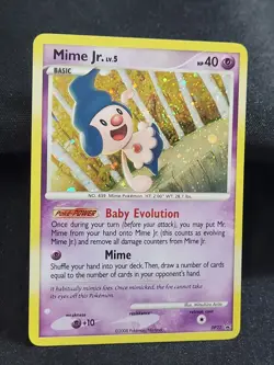 Pokemon TCG Mime Jr. Lv. 5 DP22 Diamond & Pearl Black Star Promo Holo Swirl LP - Image 1