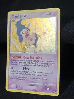 Pokemon TCG Mime Jr. Lv. 5 DP22 Diamond & Pearl Black Star Promo Holo Swirl LP - Image 2