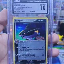 2007 POKEMON EX POWER KEEPERS SHARPEDO 38/108 REVERSE STAMPED HOLO FOIL CGC 10 - Image 1