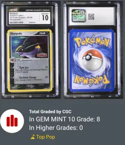 2007 POKEMON EX POWER KEEPERS SHARPEDO 38/108 REVERSE STAMPED HOLO FOIL CGC 10 - Image 3