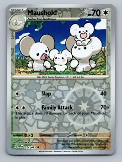 Maushold 074/091 REVERSE HOLO Uncommon Paldean Fates Pokemon Near Mint - Image 1