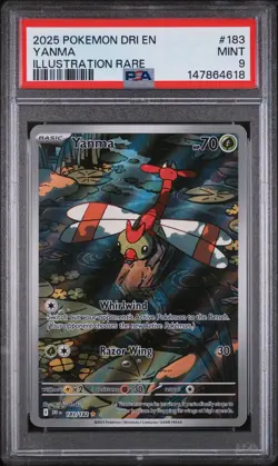 2025 POKEMON DRI EN-DESTINED RIVALS ILLUSTRATION RARE #183 YANMA PSA 9 - Image 1
