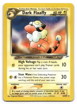 Dark Flaaffy NM 34/105 Unlimited Neo Destiny Pokemon TCG Regular - Image 1