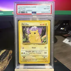 1999 POKEMON GAME #58 PIKACHU YELLOW CHEEKS *PSA 8 NEAR MT-MINT* - Image 1