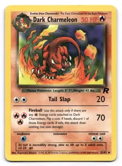 Dark Charmeleon NM 32/82 Unlimited Team Rocket Pokemon TCG Regular - Image 1