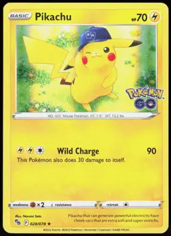 Pokemon GO Pikachu 028/078 Holo Rare Pokemon Holo MP - Image 1