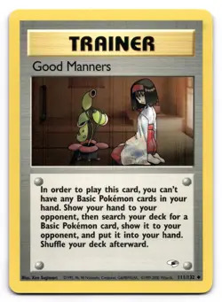 Good Manners NM 111/132 Unlimited Gym Heroes Pokemon TCG Regular - Image 1