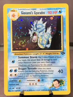 Pokemon TCG Giovanni's Gyarados 5/132 Holo Rare Gym Challenge WOTC VTG Swirl LP+ - Image 1
