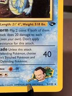 Pokemon TCG Giovanni's Gyarados 5/132 Holo Rare Gym Challenge WOTC VTG Swirl LP+ - Image 4