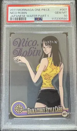 2011 Morinaga One Piece Nico Robin Japanese Wafer Part1 Daikaizoku 007 PSA10 - Image 1