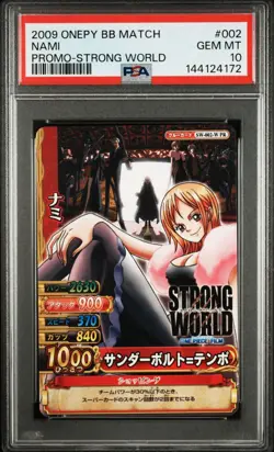 2009 One Piece Onepy BB Match Nami Promo Strong World 002 PSA10 - Image 1