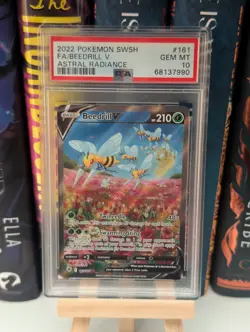 PSA 10 Beedrill V 161/189 Pokemon Astral Radiance Gem Mint Card - Image 1