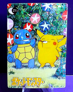 POKEMON POCKET MONSTERS VENDING PRISM STICKER 271 PIKACHU SQUIRTLE JESSIE JAMES - Image 1