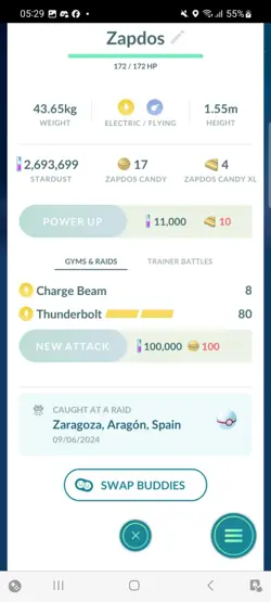 Pokemon Go Shiny Legendary Zapdos (High CP) - Image 2