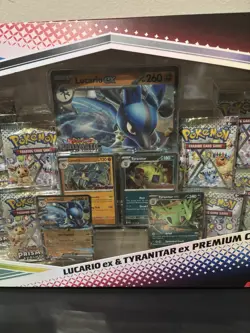 Pokemon Prismatic Evolutions Lucario ex Tyranitar Premium Collection Sam's Club - Image 4