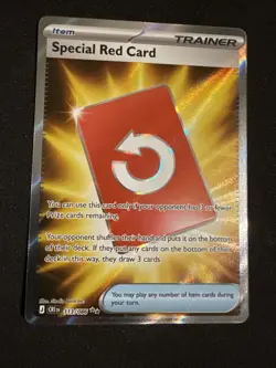 Special Red Card English Pokemon 113/086 NM Full Art Ultra Rare Chaos Rising - Image 1