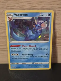 Pokemon Card Vaporeon SWSH072 Black Star Promo Holo Rare - Image 1