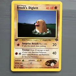 Pokemon Cards: Gym Challenge 1st Edition Common: Brock's Diglett 67/132 - Image 1