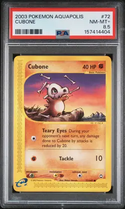 2003 POKEMON AQUAPOLIS #72 CUBONE PSA 8.5 - Image 1