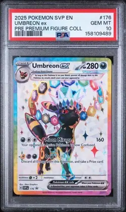 2025 POKEMON PRISMATIC EVOLUTIONS PREMIUM FIGURE COLLECTION UMBREON EX PSA 10 - Image 1