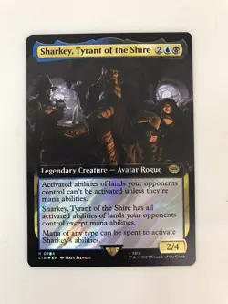 Sharkey Tyrant of the Shire Surge Foil Extended Borderless MTG Magic Card NM LTR - Image 1