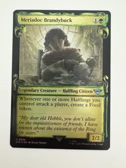 Meriadoc Brandybuck Foil Showcase Scroll MTG Magic Gathering Card NM Mint LTR - Image 1
