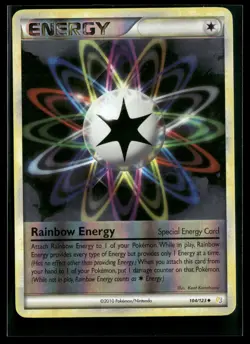 Rainbow Energy 104/123 HeartGold & SoulSilver Reverse Holo Uncommon Pokemon - Image 1