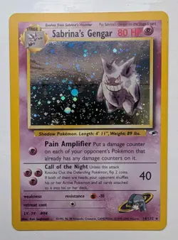 Sabrina's Gengar #14 - Pokemon Gym Heroes - Partial Swirl Holo Unlimited - NM - Image 1