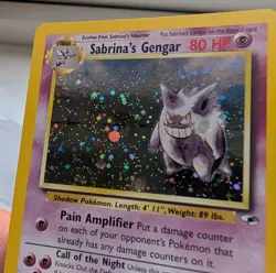 Sabrina's Gengar #14 - Pokemon Gym Heroes - Partial Swirl Holo Unlimited - NM - Image 4