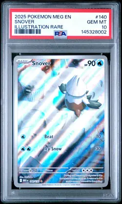 2025 POKEMON MEG EN-MEGA EVOLUTION ILLUSTRATION RARE #140 SNOVER PSA 10 - Image 1