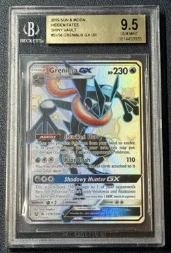 2019 Pokemon Sun & Moon Hidden Fates Shiny Vault Greninja GX SV56 BGS 9.5 GEM MT - Image 1