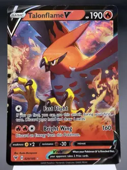 Talonflame V 029/185 - Ultra Rare Holo - SWSH Vivid Voltage Pokemon Card MINT - Image 1