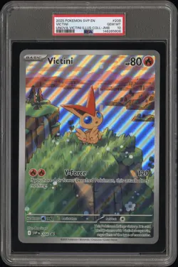 2025 POKEMON SVP UNOVA VICTINI ILLUSTRATION COLLECTION JUMBO #208 VICTINI PSA 10 - Image 1