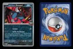REVERSE HOLO TEAM ROCKET'S SNEASEL RARE 128/182 NM POKEMON - Image 3