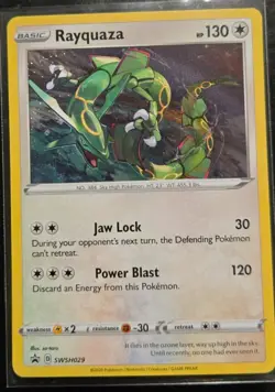 DOUBLE SWIRL Pokemon TCG SWSH Promo Rayquaza SWSH029 Holo 130 HP Eng - Image 1