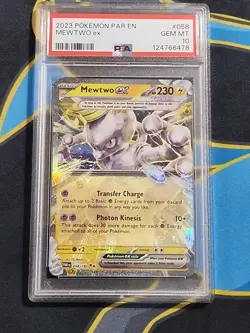2023 Pokemon Paradox Rift English Mewtwo ex #058 PSA 10 - Image 1