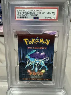 PSA 10 GEM MINT 2001 Pokemon Neo Revelation 1st Edition Booster Pack Suicune - Image 1