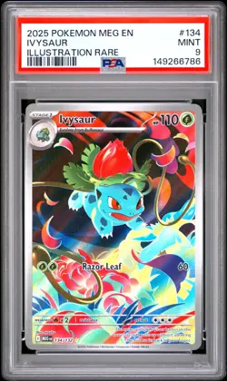 2025 POKEMON MEG EN-MEGA EVOLUTION ILLUSTRATION RARE #134 IVYSAUR PSA 9 - Image 1
