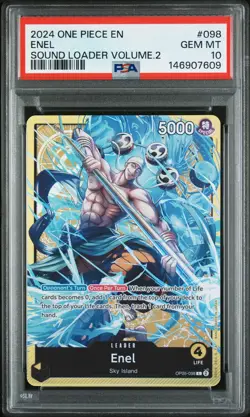 2024 ONE PIECE PROMOS SOUND LOADER VOLUME.2 #098 ENEL PSA 10 - Image 1