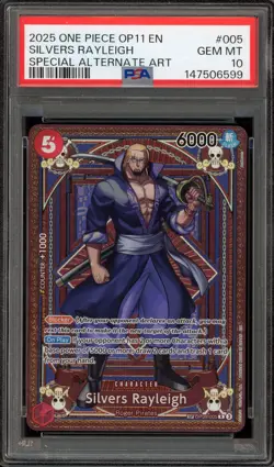 One Piece CCG Silvers Rayleigh Special Alternate Art OP09-005 PSA 10 Gem Mint - Image 1