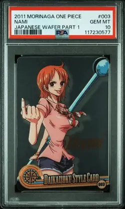 2011 Morinaga One Piece Nami Japanese Wafer Part1 003 PSA10 - Image 1