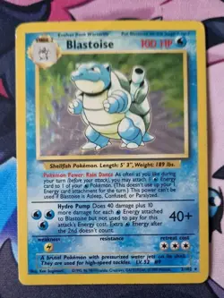 Blastoise 2/102 Holo Rare Base Set Pokemon Card LP Pokemon TCG - Image 1