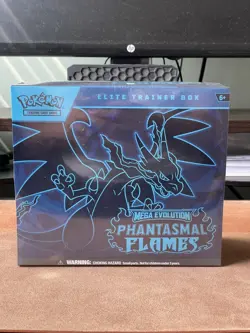 Pokemon TCG Mega Evolution Phantasmal Flames Elite Trainer Box Factory Sealed - Image 1