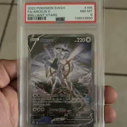 Pokemon TCG Arceus V Full Art Ultra Rare Holo 166/172 Brilliant Stars PSA 8 - Image 2