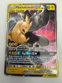 Pikachu & Zekrom GX 33/181 - Sun Moon Team Up - Pokemon TCG - Image 1